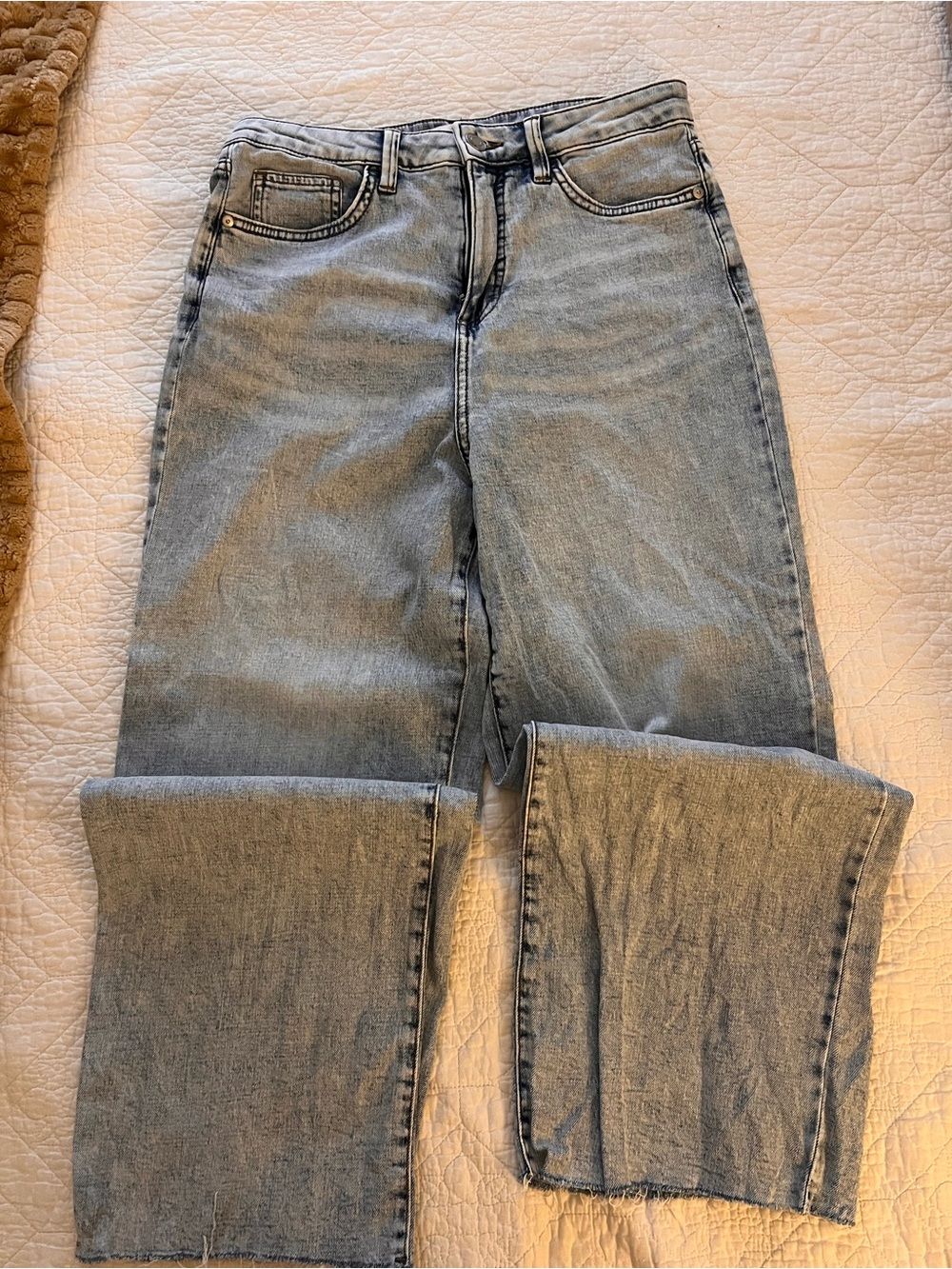 LC Lauren Conrad Washed Light Blue High-Rise Straight Jeans